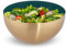 Relaxdays Servir Ensaladera Redonda Fiore Doro, Frutero Acero INOX, Cuenco Repostería, Bol Cocina 3,5L, Verde y Dorado, Inoxidable, 12,5 x 25 cm