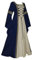 YUDATPG Women Medieval Dress Court Renaissance Dress Victoria Ball Gown Gothic Trumpet Long Sleeve Dress for Halloween Costume Irish Cosplay (as8, Alpha, m, Regular, Regular, Dark Blue)