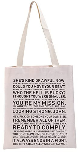 Bucky Barnes inspiriertes Geschenk Bucky Barnes Zitate Tote Bag Winter Soldier Fan Handtasche, Bucky Barnes Tragetasche, Large
