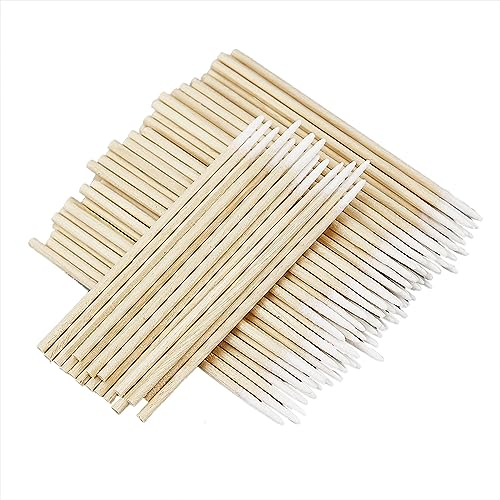 200 Count Cotton Swab, 7CM Cotton Swabs Pointed Tip, Cotton Swabs Wood Sticks, Cotton Tipped Applicator, Tattoo Permanent Supplies, Makeup Cosmetic Applicator Sticks (Bamboo)