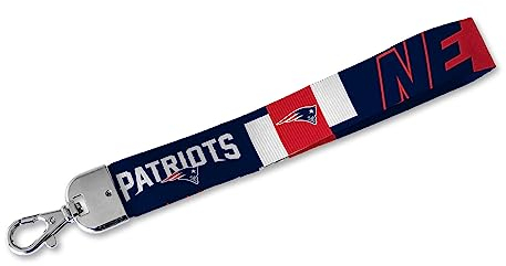 Rico Industries NFL Football New England Patriots Standard-Handgelenk-Schlüsselband, niedlicher Handgelenkriemen, Schlüsselanhänger für Damen und Herren, Autoschlüssel, Ausweise, Karte, Geldbörse