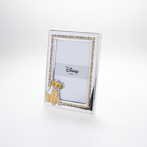 VALENTI & CO. – Disney Baby – Rey León Simba – Marco de fotos de plata para niños, regalo bautizo, nacimiento o cumpleaños (9 x 13 cm)