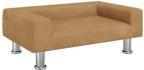 vidaXL Kindersofa, Couch für Kinder, Kindercouch mit runden Kanten, Kindersessel Minisofa Polstersofa Kindermöbel Sofa Kinderzimmer, Braun Samt