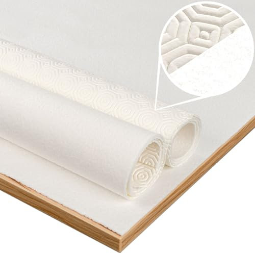 ANRO Tischschoner Tischdeckenunterlage Tischpolster Unterlage Tischdecke Meterware Schutzunterlage Tischschutz Molton Größe Wälbar mit Muster 2,2mm mit Vlies 200 x 140 cm