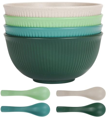Müslischalen aus Kunststoff, 750 ml, große, unzerbrechliche Schüsseln, 8-teiliges Kunststoff-Schüssel-Set für Camping, 750 ml, leichte Servierschalen, Salatschüsseln, Abendessen, Dessertschalen-Set