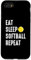 Hülle für iPhone SE (2020) / 7 / 8 Eat Sleep Softball Repeat lustig American USA Sports
