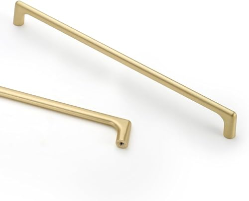 SYZOW Tirador de Mueble Latón Cepillado - 6 Piezas Para Armarios y Cocina 192mm