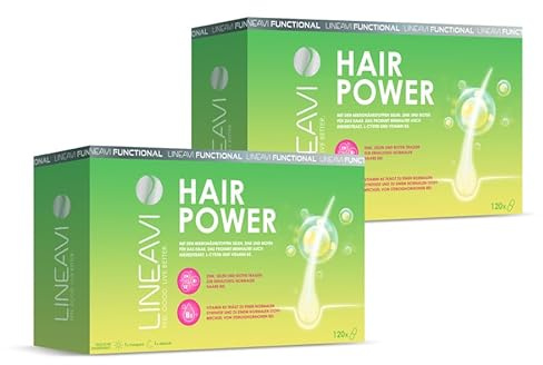 LINEAVI Haarkraft 2x120 Kapseln, mit Hirseextrakt, Vitamin B5, Cystin, zur Erhaltung normaler Haare und für den normalen Stoffwechsel von Steroidhormonen, in Deutschland hergestellt (4-Monatsvorrat)
