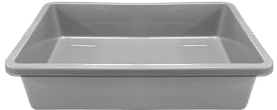 Heavy Duty Large Plastic Potting Tray Rectangle Multi Purpose Garden Greenhouse Plant Pot Tidy Work Table (Length: 64.5cm - Width: 49cm - Height: 12cm) (Grey)