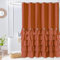 Seasonwood Tenda da doccia arancione bruciato con bottoni naturali increspati, tenda da doccia per bagno, 183 x 183 cm (larghezza x lunghezza), arancione scuro