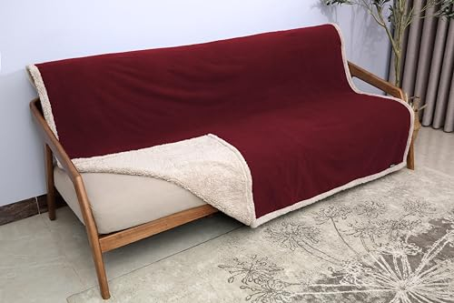 Catalonia Coperta Impermeabile di Classe, copriletto Divano Letto Coperta Accogliente slipcover Divano protettore Idrorepellente Lancio Coperta in Pile Sherpa per Letto Divano Divano 203x152cm,