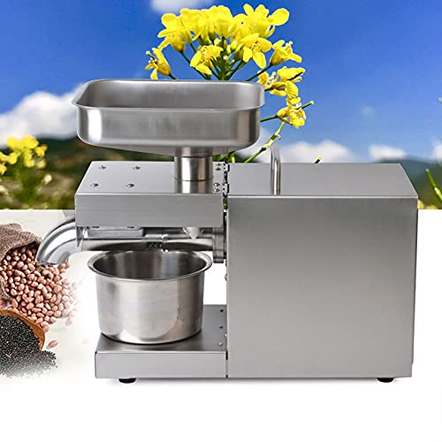 Presse à huile, presse à huile domestique, presse à huile en acier inoxydable, moulin à huile de noix, presse à huile électrique à froid pour noix cacahuètes 600W