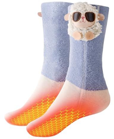 Beheizte Socken Kinder mit 4000mAh Akku – Niedliche Elektrische Heizsocken für Jungen & Mädchen, 3 Heizstufen für Alltag & Entspannung, Nicht für Skisport