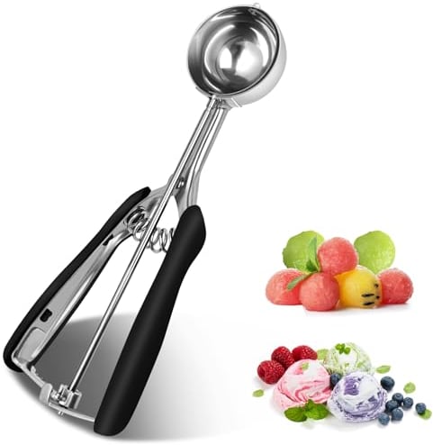 Lifhety Cuillère à Glace 5cm, Acier Inoxydable 304 Cuillere Glace Boule, Cuillere a Glace Professionnelle avec Gâchette, Ice Cream Scoop pour Melon et Pâte à Biscuits