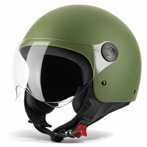 VINZ Duoro Roller Helm Jet Helm Mopedhelm Herren und Damen | in Gr. XS-XXL | Jethelm mit Visier | ECE 22.06 Zertifiziert | Motorradhelm | Erhältlich