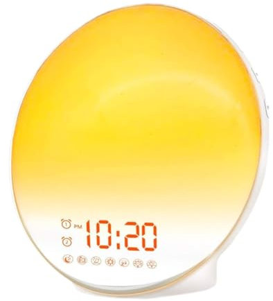 Milageto Wecklichtwecker, Wecker, Nachttischlampe, einstellbares Stimmungslicht, Digitaluhr, Sonnenaufgangswecker für das Büro zu Hause