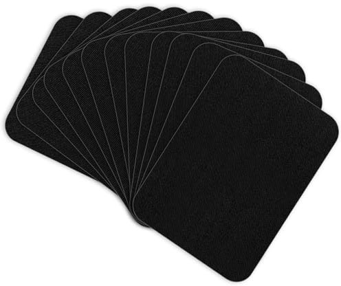 12 Stück Iron On Repair Patches, Flicken zum Aufbügeln, Schwarz Reparatur Patches for Clothing, Selbstklebende Bügelflicken Aufbügelflicken für Jeans, T-Shirt, Kleidung, Rucksack