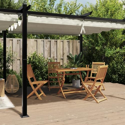 Xichuzi Gazebo da Giardino 3x6m in Alluminio, Crema, Tetto Retrattile, Protezione UV, Resistente