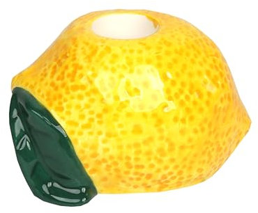 Talking Tables Kerzenständer aus Keramik für drinnen und draußen, Zitronenförmige Tischdekoration, Tafelaufsatz, Frühlingsdeko, Heimdeko, Dinnerparty, Geburtstag, Hochzeit, Muttertagsgeschenk