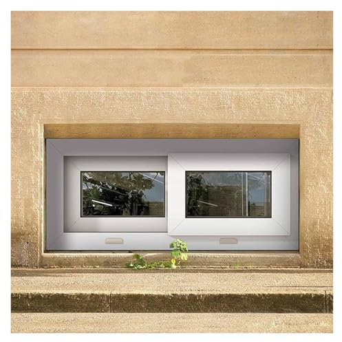 WIGING Horizontales Verticales Ventana Corredera, Marco De Aleación De Aluminio. Sótano Ventana De Reemplazo para Casas Baño Gallinero Desván Garajes(White)