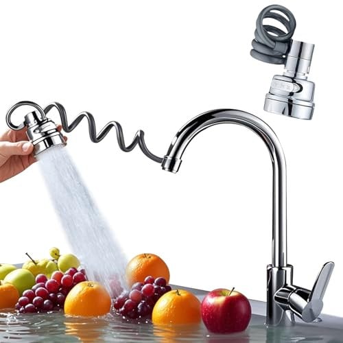 Prolunga per rubinetto, prolunga rubinetto cucina girevole a 360 gradi, rubinetto girevole multifunzione con 3 modalità di spruzzo, adattatore incluso, per cucina e bagno