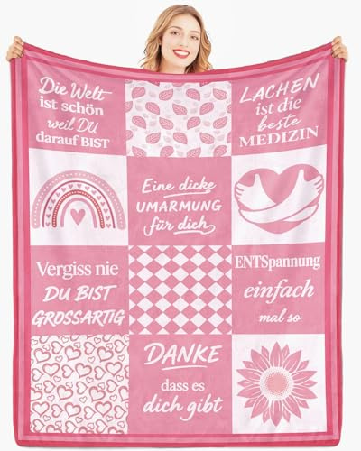 PJLJC Geschenke für Freundin Kuscheldecke 150 x 200cm - Umarmung Decke für Frauen, Geschenk für Beste Freundin Schwester Kollegin Mutter Tochter die Lieben - zum Geburtstag Weihnachten Jahrestag