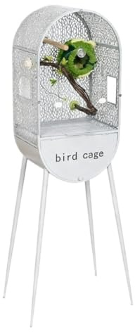Großer Flugsittich-Papagei-Vogelkäfig Mit Ständer for Sittiche, Nymphensittiche(White)