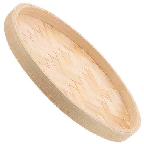 VALICLUD Plateau Bambou Tressé Rond Multifonction Décor Mural Suspendu Naturel Plateau Décoratif pour Service de Desserts et Organisation Élégante