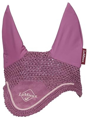 LeMieux Klassische Ohrhaube mit weichen Lycra-Ohren, eng gestrickt, gehäkelt, bequeme Passform, Sport-Pferdebekleidung, Fliegenschutz, Malve, Größe XL