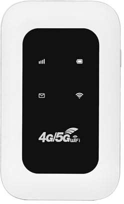 All-Network Portable WiFi, 5G Wi-Fi pocket Router, 4g Router With Sim Slot, Power on and Use, Dual-Band Wi-Fi, Wireless Seamless Streaming & Gaming,for Travel, Public Computer, Business (White)