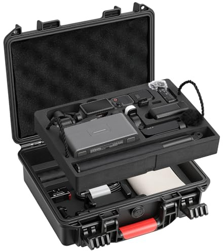 AMAZEAR Wasserdichter Koffer für DJI Osmo Pocket 4 Zubehör und Kamera, Schutzhülle im Hartschalen-Design, Speziell für das Osmo Pocket4 Diving Combo Kit entwickelt, Mit Handschlaufe und Karabiner