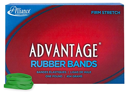 Alliance Rubber 66625 Advantage Rubber Bands Size #62, 1 lb Box Contains Approx. 450 Bands (2 1/2 x 1/4, Green)