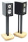 MOSECO 5 Black and Natural Bamboo Speaker Stands