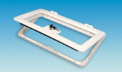 CARAVAN MOTORHOME WHITE NDS 555 BATTERY LOCKER DOOR WITH LOCK & KEYS - PO790