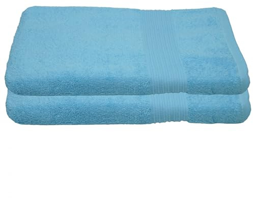 Julie Julsen 2er Pack Duschtuch 23 Farben erhältlich weich und saugstark 500gsm Öko Tex Hellblau 70 x 140 cm