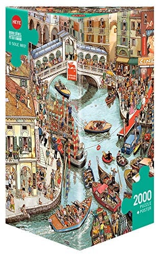HEYE 29843 O Sole Mio Triangular 2000 Teile, Doro Göbel & Peter Knorr, inkl. Poster, Silver