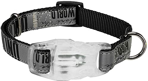 Trixie 12322 Explore Halsband mit Flasher Schnalle, S–M: 30–45 cm/20 mm, schwarz