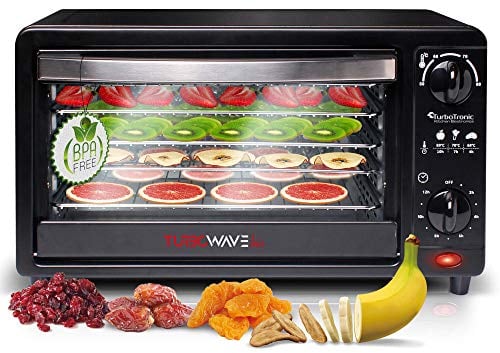 TurboWave BIO Dörrgerät ab 30°C - komplett aus Metall, 14 Liter, 5x Einlegeboden, 30°C bis 80°C, inkl. Timer und Rezeptheft