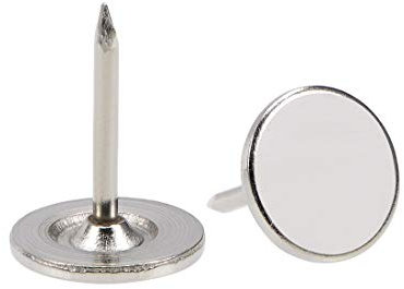 sourcing map 150 Stück Polsternägel, flacher Kopf 11mmx13mm Möbelnägel，Reißnägel für Möbel, Sofa Kopfteile Silber