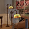 WRMING Tiffany Lampadaire Sur Pied Salon E27 avec Télécommande Rétro Lampe de Lecture pour Chambre Bureau Restauran, avec 12W LED Dimmable Ampoule,Verre Multicolore Abat-jour Art Deco,c