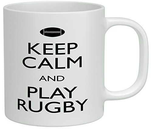 Shopagift Keep Calm and Play Rugby White 10oz Novelty Gift Mug Cup