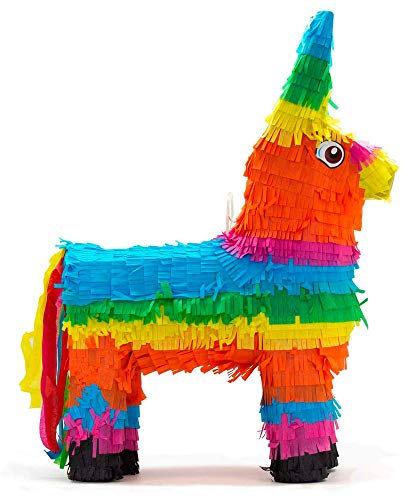 Party Factory Pinata Bunter Esel 41 x 14 x 55 cm Partyspiele Kinder Geburtstag Deko Dekoration Geburtstagsdeko