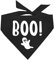 Boo! with Ghost Halloween Hundehalstuch, Schwarz