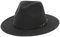 EOZY Herren Klassische breite Krempe Fedora Hut Filz Panama Fedora Hüte Gentleman Jazz Hut für Strand Party Outdoor, Schwarz , 7/7 1/4