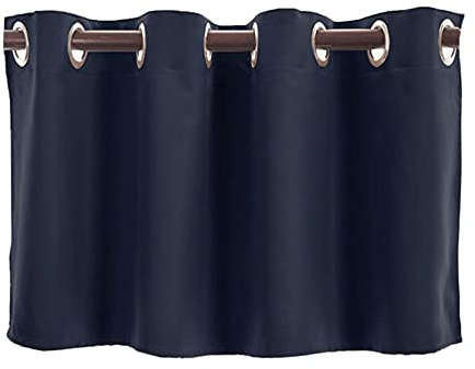 Anawakia Kurzstores Gardinen Vorhänge Vorhang Schals Kurz Blickdicht mit Ösen Scheibengardine Scheibengardine Blickdicht Vorhänge BxH 74 x 46 cm (Blau)
