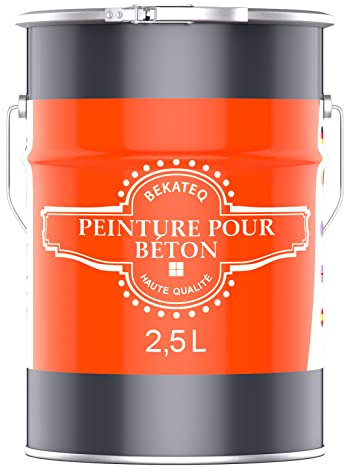 BEKATEQ BE-700 Peinture pour Béton Gris Clair 2,5L I Revêtement Sol pour l'Extérieur et l'Intérieur I Scellant Béton Résistant à l'Abrasion pour l'Atelier, le Sous-sol, le Garage