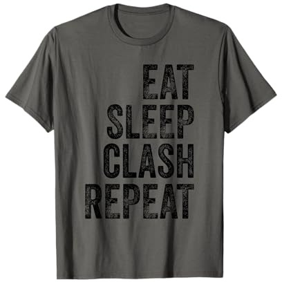 Vintage Gaming Clan – Eat Sleep Clash Repeat T-Shirt