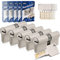GERCAR Pro Gleichschließend 5x Schließzylinder 30/30 Set 5 Profilzylinder inkl. 25 Schlüssel - 60 mm Türschloss Zylinderschloss 5er Zylinder - Länge: 60mm, A:30 B:30 - Messing matt massiv