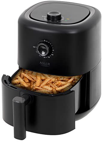 ADLER AD6310 Freidora de Aire Caliente sin Aceite, 3 Litros, Airfryer, Regulador de Temperatura 80-200ºC, Temporizador 30 minutos, 2200W