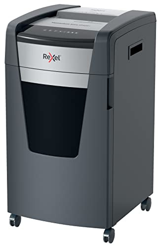 Rexel XP422+ Aktenvernichter mit Partikelschnitt, vernichtet bis zu 22 Blatt auf einmal, Sicherheitsstufe P4, Anti-Papierstau-Technologie, 85-Liter-Behälter, schwarz, Momentum Extra Serie, 2021422X